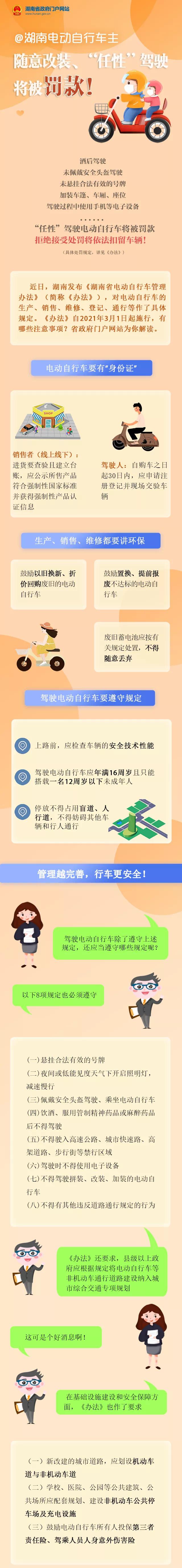 3月1日起正式施行！《湖南省電動(dòng)自行車(chē)管理辦法》全文來(lái)了！電動(dòng)自行車(chē)管理辦法》